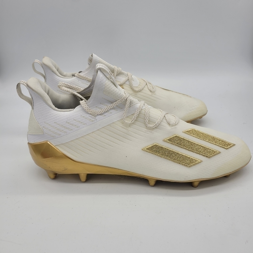 Adidas Shoes Men's 17 Adizero Football Cleats White Gold EH2547 - Picture 7 of 8